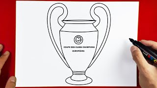 How to Draw UEFA Champions League Trophy [upl. by Annibo]