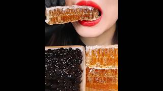 ASMR EATING HONEYCOMB TAPIOCA PEARLS EATING SOUNDS MUKBANG honeycomb shorts honey eatingsounds [upl. by Yllet]