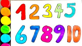 Best Learn Numbers and Colors for Kids  Preschool Learning Video [upl. by Nirac]