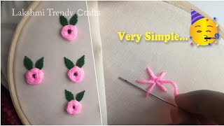 Rose Flower Hand Embroidery Tutorial  Easy Embroidery For Beginners [upl. by Pauli]