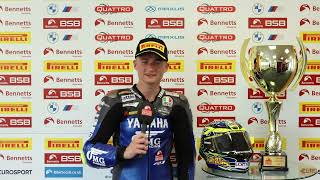 2024 Bennetts British Superbike R6 Race 1 podium reactions from Brands Hatch [upl. by Edijabab]