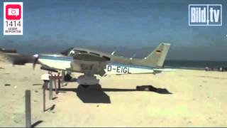 Plane almost lands on sunbather on beach Fails landing [upl. by Aihtekal418]