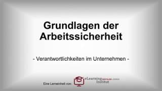 Verantwortlichkeiten für Arbeitssicherheit im Unternehmen [upl. by Fidelas66]