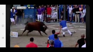 Salida del primer toro cerril en burriana ganadería torrealta imágenes burriana tv el 07092024 [upl. by Maximilien]