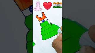 I have made flag in frock 👗 drawing by sketch colour art drawing flag 2024 viral indianflag [upl. by Nilde]