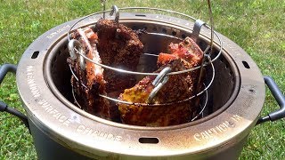 Ribs in the Charbroil Big Easy Oil Less Fryer [upl. by Asserac]