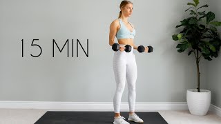 Full UPPER BODY Workout Tone amp Sculpt  15 min At Home [upl. by Nidnarb440]