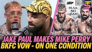 Jake Paul VOWS to fight Mike Perry BARE KNUCKLE on one condition  Press Conference Highlights [upl. by Eednim]