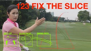 3 Steps to Fix the Slice  Golf with Michele Low [upl. by Yrod]