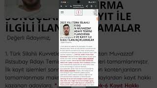 TSK Dış Kaynak Astsubay ASTASAK alımı ikinci sınıflandırma sonuçları açıklandıYedek çağrı tsk [upl. by Bela954]