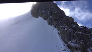 Ascending to the top station of the Aiguille du Midi cable car [upl. by Jarlath]