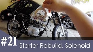 Honda CL175 Cafe Racer Pt 21  Electric starter motor rebuild  Solenoid fix [upl. by Thar]