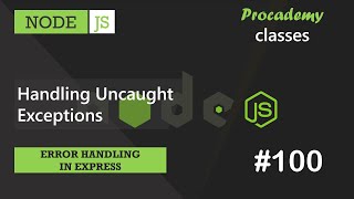 100 Handling Uncaught Exceptions  Error Handling in Express  A Complete NODE JS Course [upl. by Vaenfila]