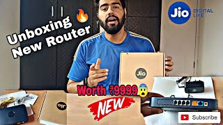 New JioFiber Router Worth ₹9999 🤩  Unboxing and Features 🔥ibrahimganaie07 [upl. by Akcinat314]