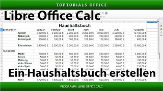 Ein Haushaltsbuch erstellen Schritt für Schritt LibreOffice Calc [upl. by Hennessy823]