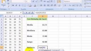 Medidas de centralización y dispersión con Excelswf [upl. by Hilbert]