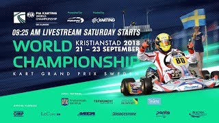 FIA Karting World Championship 2018 Saturday Junior  OK  Kristianstad Sweden [upl. by Cordie]