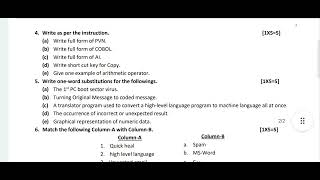 OAV Class8 SubICT Computer Half Yearly Exam Question PaperOdisha Aadarsha Vidyalay [upl. by Vallery]