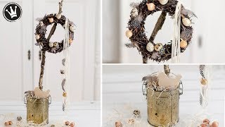 DIY  Frühlingsdeko  Kranz aus Zweigen ganz einfach selber machen  Osterdeko  Centerpiece [upl. by Einavoj292]