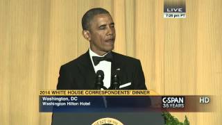 President Obama remarks at 2014 White House Correspondents Dinner CSPAN [upl. by Annoyik239]