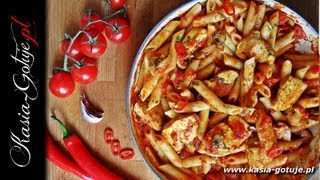 Penne z kurczakiem w pikantnym pomidorowym sosie  wwwKasiaGotujepl [upl. by Hauser572]