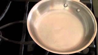 How To Cook On amp Season A Stainless Steel Pan To Create A Non Stick Surface [upl. by Hanfurd]