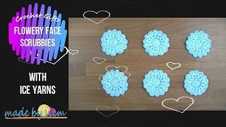 Crochet Gifts  Flowery Face Scrubbies  Crochet  Tutorial  English [upl. by Napra]