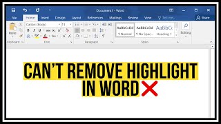 FIX  Can’t Remove Highlighting In Word  Remove Highlighting in Word Not Working [upl. by Broadbent]