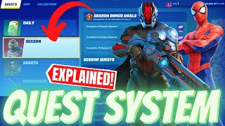 Fortnite Chapter 3 QUEST SYSTEM Explained 🤔 Easy XP  Level Up Fast [upl. by Moyers]