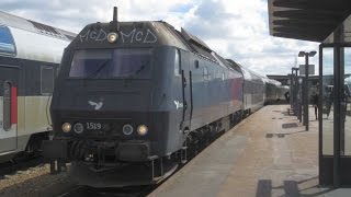 Denmark DSB ME class diesel locomotive departs Holbaek on an Osterport to Kalundborg service [upl. by Thilda]