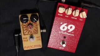 Fulltone 69 Fuzz NKT275 vs Analogman Sun Face NKT275Red Dot  Guitar Volume Response Check [upl. by Aklim]