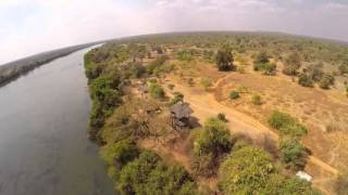 Flying Over The Kafue River Hippos And A Croc [upl. by Hibbs]