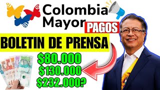 🚨URGENTE COLOMBIA MAYOR BOLETIN DE PRENSA PAGOS MAYO AUMENTO 225000 CLAVES PARA EL PAGO 130 MIL [upl. by Nortal]