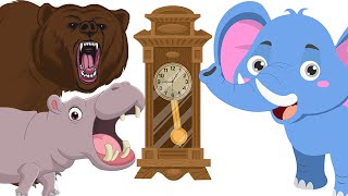 Hickory Dickory Dock Elphant vs Bear Hunt vs Hippo Song  Preschool Songs for Circle Time [upl. by Llien]