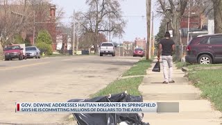 Gov DeWine addresses Haitian migrants in Springfield [upl. by Nolan]