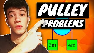 PULLEY PROBLEMS  ALevel Maths  More Worked Examples [upl. by Annayat]