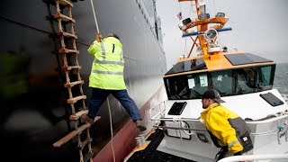 Pilot Boarding Ship in Rough Weather [upl. by Eybba131]