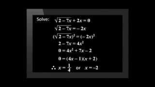 Equations with Surds [upl. by Bunch]