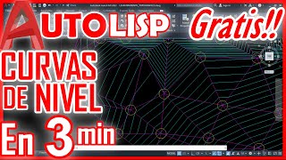 Crear CURVAS DE NIVEL  TRIANGULACION  TOPOGRAFIA en AutoCAD 2022  AutoLISP GRATIS [upl. by Rentschler789]