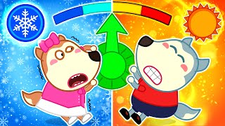 Wolfoo and Hot vs Cold Challenge with Lucy  Wolfoo Learns About Weather 🤩 Wolfoo Kids Cartoon [upl. by Eleazar]