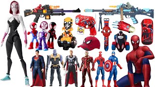 Spiderman pop toy series Unbox Marvel hero toy figures pop action dolls SpiderMan pop toy guns [upl. by Stulin]