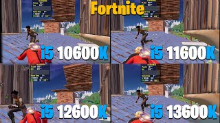 i5 10600K vs 11600K vs 12600K vs 13600K  Fortnite Performance Mode [upl. by Zacharia310]