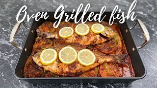 Oven Grilled Fish with Moroccan Chermoula Poisson Au four [upl. by Tioneb428]