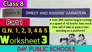 DAV class 8 maths chapter 4 Worksheet 3 QN 1 2 3 4 amp 5 [upl. by Rior430]