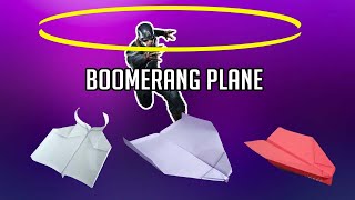 3 Easy Boomerang Plane  how to make a boomerang paper airplane Very Unique Tutorial [upl. by Tabbitha]