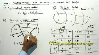 Mean precipitation over an areaArithmetical mean Thiessen amp Isohyetal method [upl. by Leihcar]