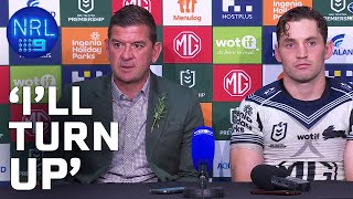 100 its salvageable Demetriou comments on coaching future Rabbitohs Presser  NRL on Nine [upl. by Miguela]