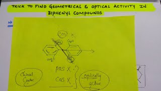 Biphenyl Compounds  Trick to find Geometrical activity and Optical activity in Biphenyl Compounds [upl. by Mady]