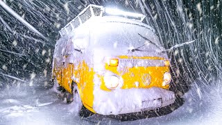 Surviving a Snowstorm In a Van  Van Camping in Heavy Snow [upl. by Anayi]