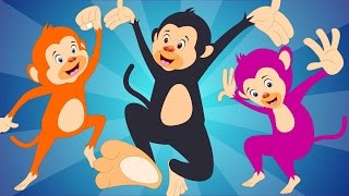 five little monkeys  nursery rhymes  songs for children  kids videos [upl. by Robinette213]